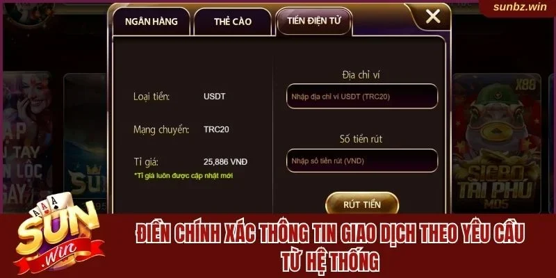 Điền thông tin giao dịch