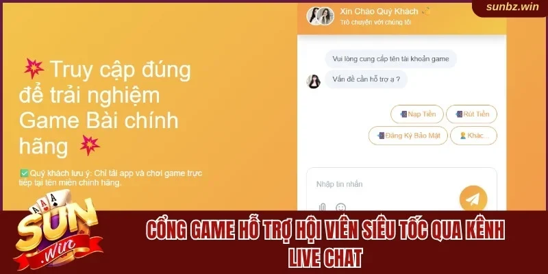 Hỗ trợ hội viên siêu tốc qua kênh live chat